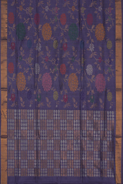 Image of Uppada Jamdani Grey Saree