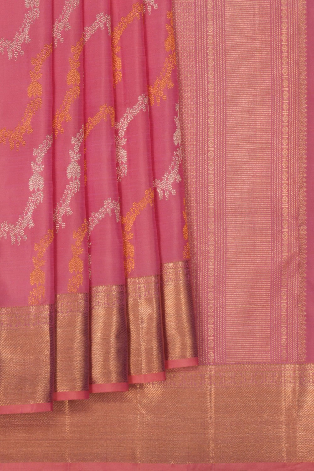 Image of Kanchipattu Brocade Pink Saree