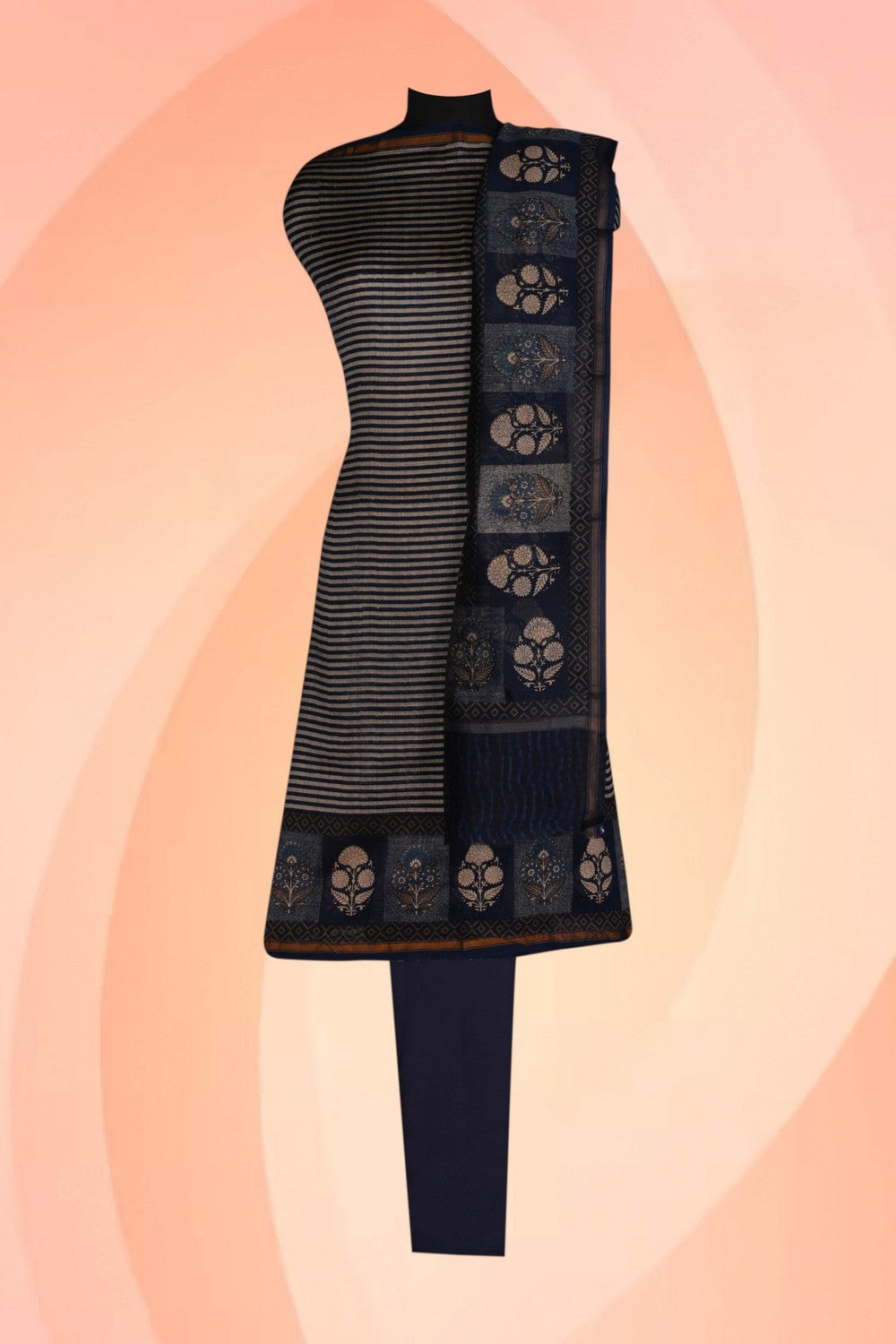 Image of Unstitched Suit Set Chanderi Fabric (3 Pcs Set)