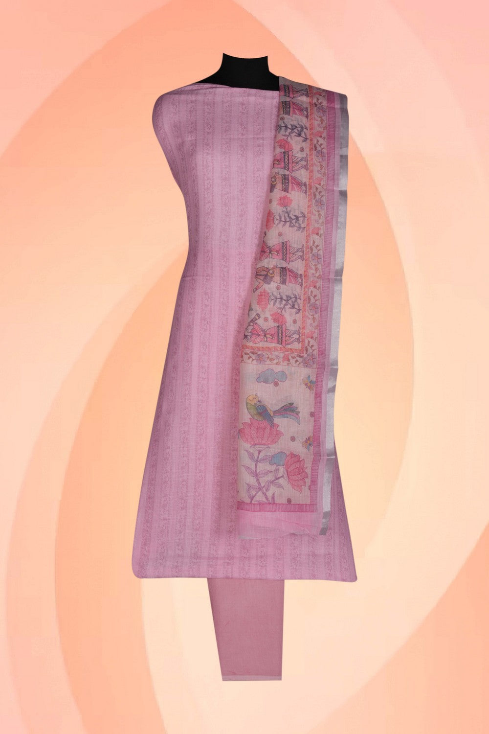 Image of Unstitched Suit Set Linen Fabric (3 Pcs Set)