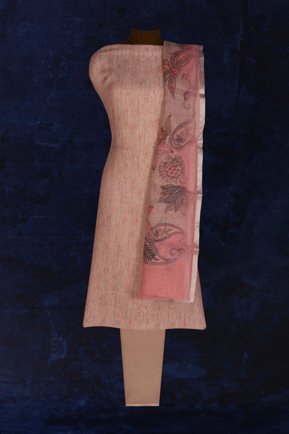 Image of Unstitched Suit Set Linen Fabric (3 Pcs Set)