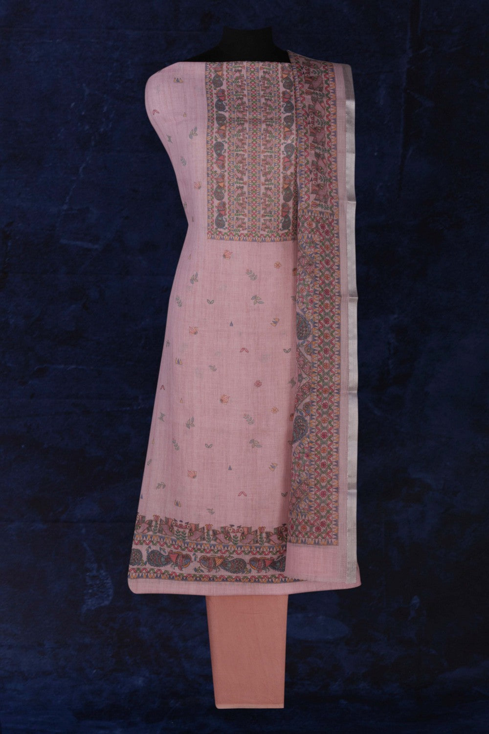 Image of Unstitched Suit Set Linen Fabric (3 Pcs Set)