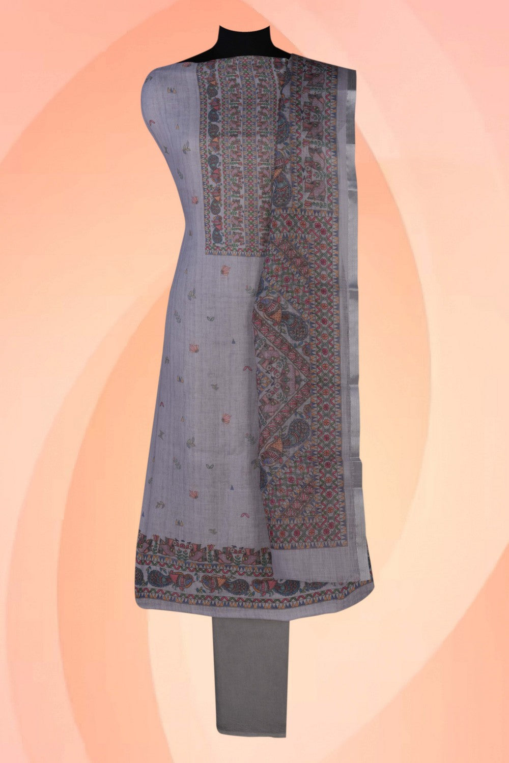 Image of Unstitched Suit Set Linen Fabric (3 Pcs Set)