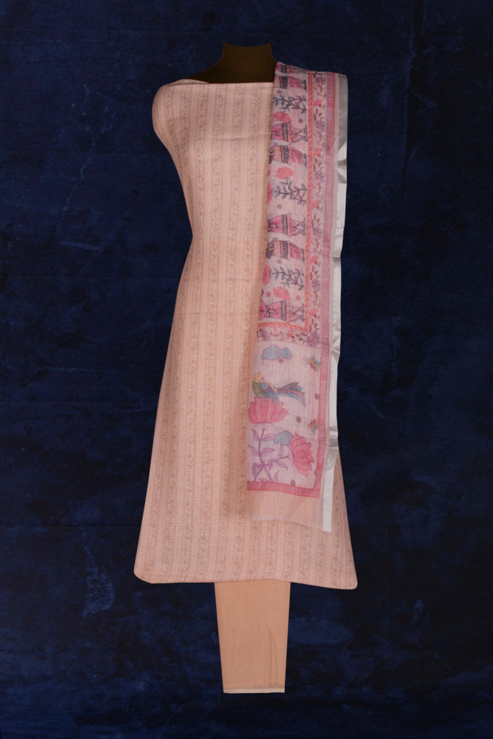 Image of Unstitched Suit Set Linen Fabric (3 Pcs Set)