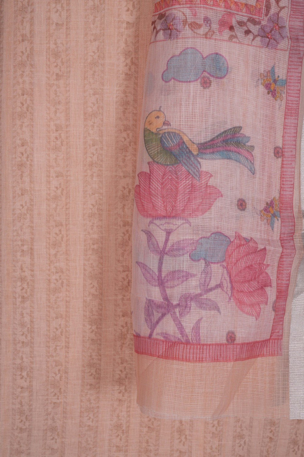 Image of Unstitched Suit Set Linen Fabric (3 Pcs Set)