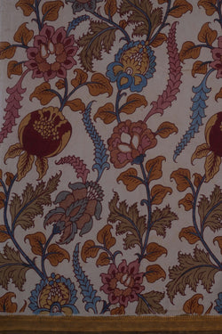 Image of Kalamkari Maroon Saree