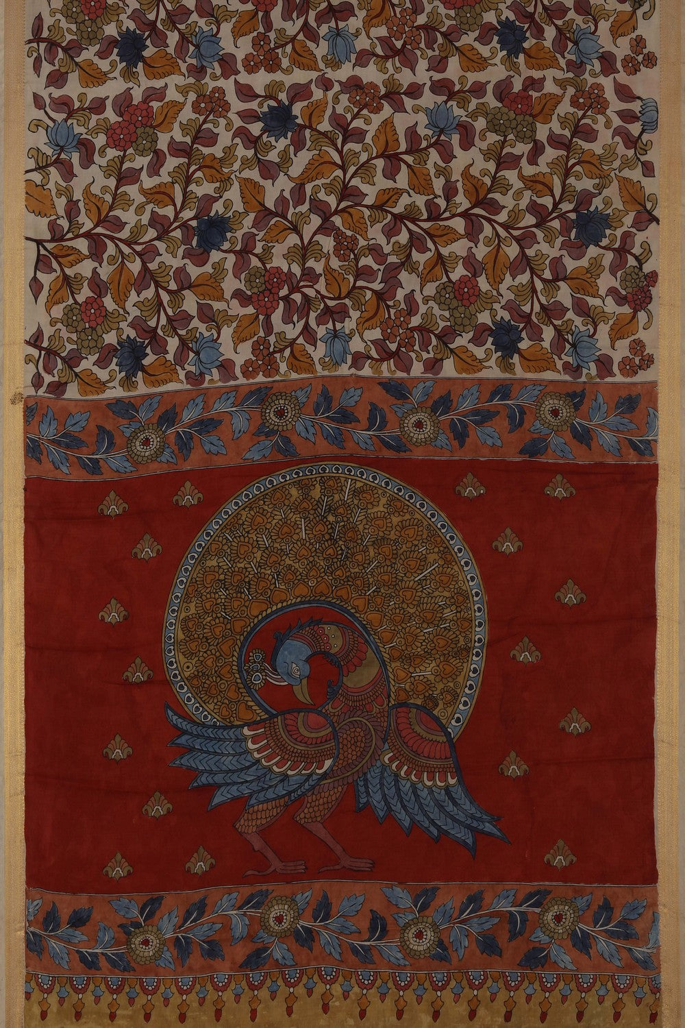 Image of Kalamkari Cream Saree