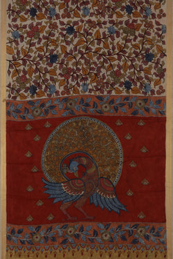 Image of Kalamkari Cream Saree