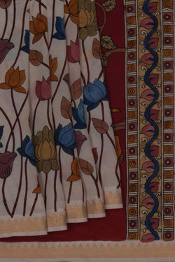 Image of Kalamkari cream Saree