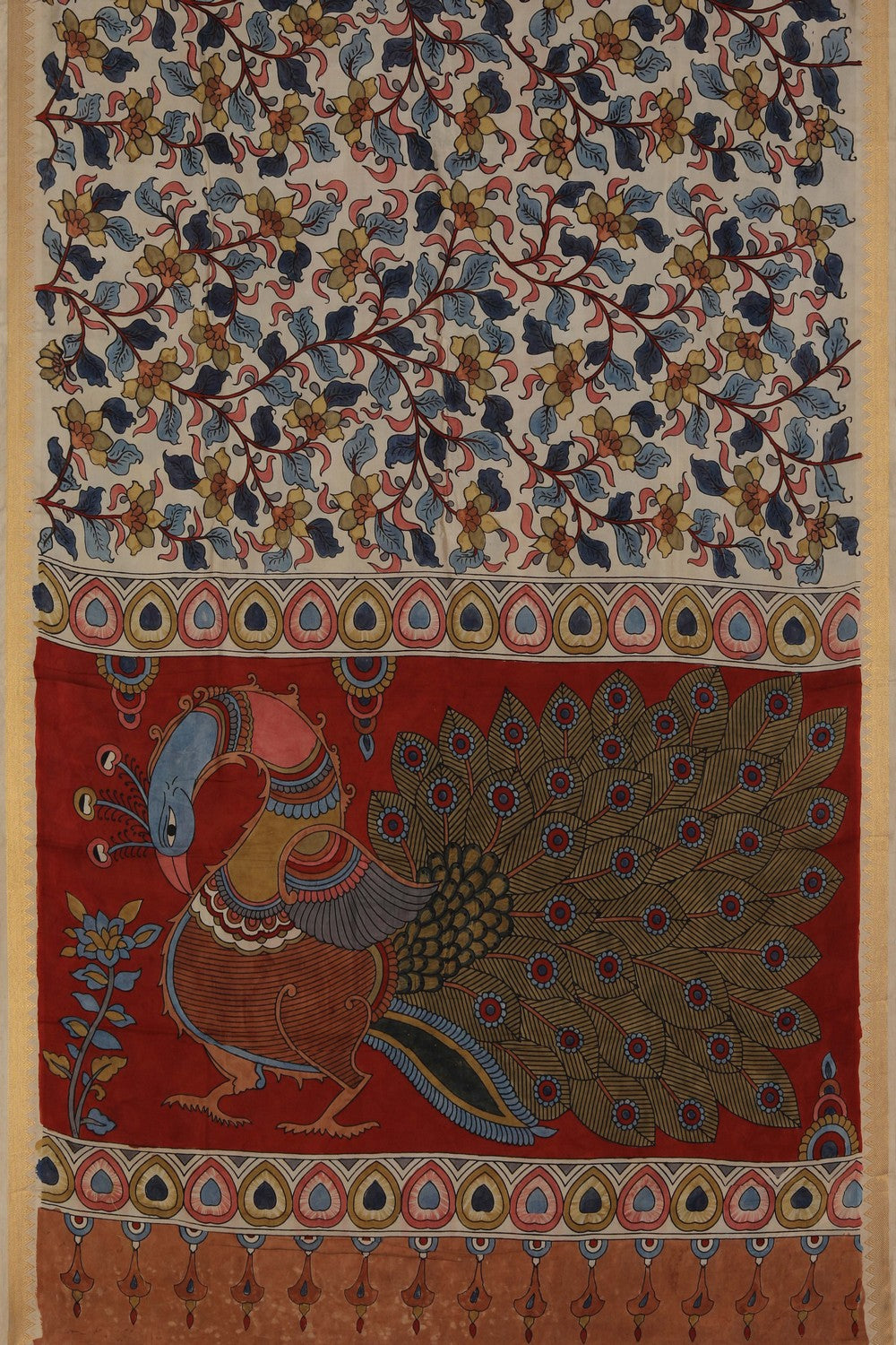 Image of Kalamkari White Saree