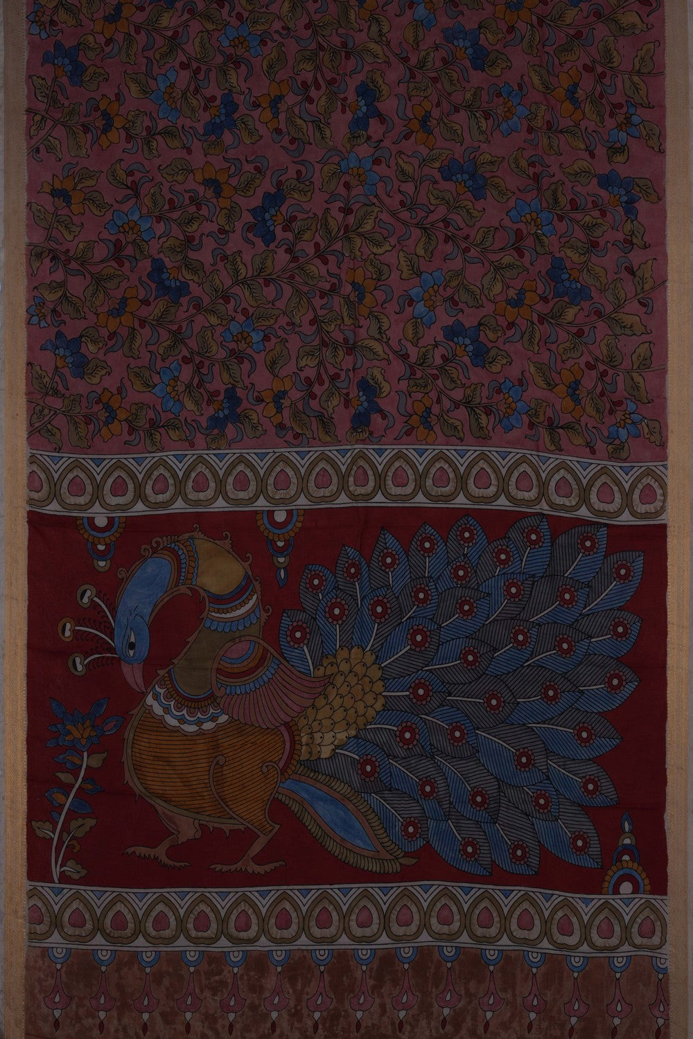 Kalamkari Pink Saree