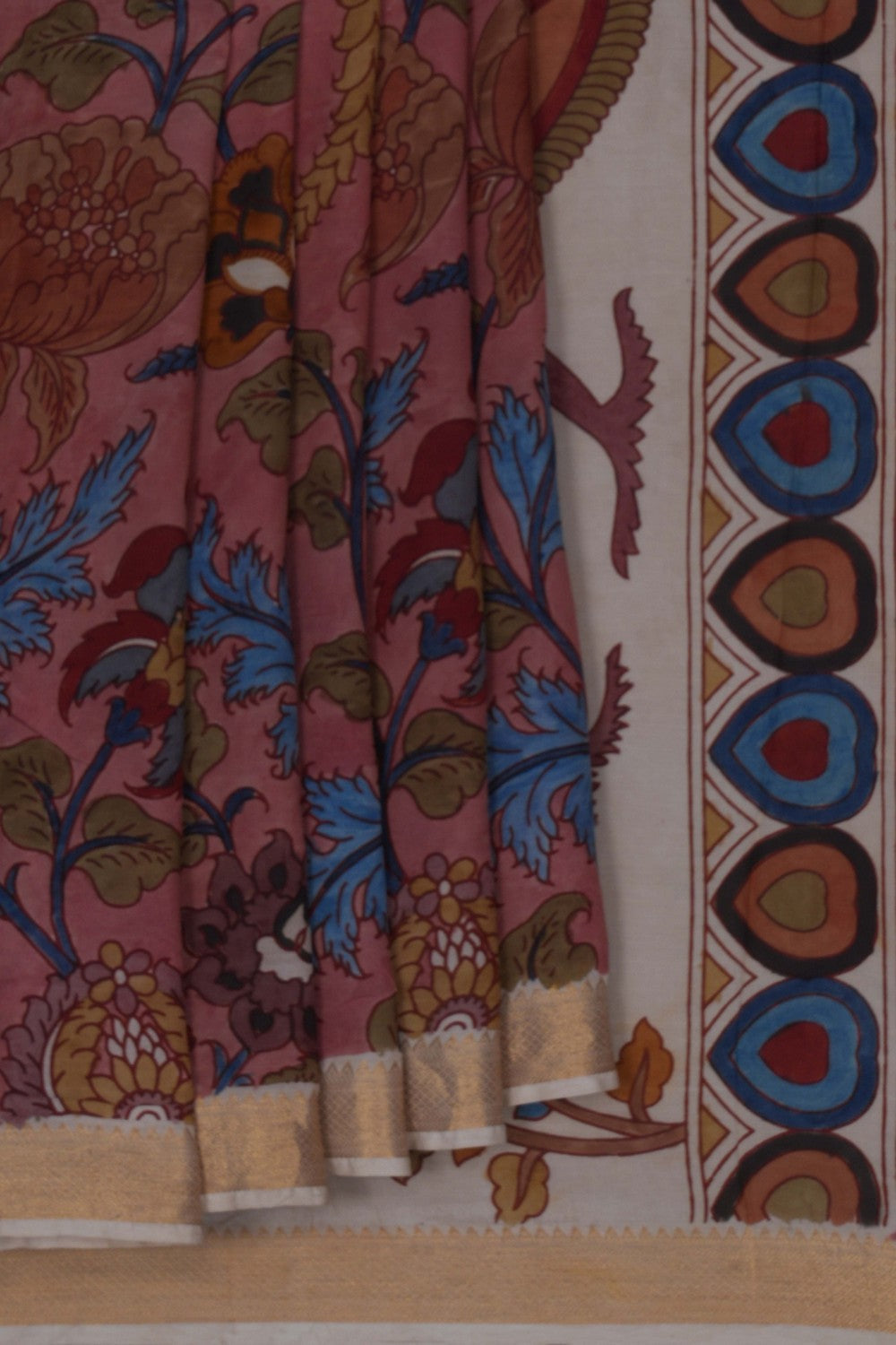 Image of Kalamkari Maroon Saree