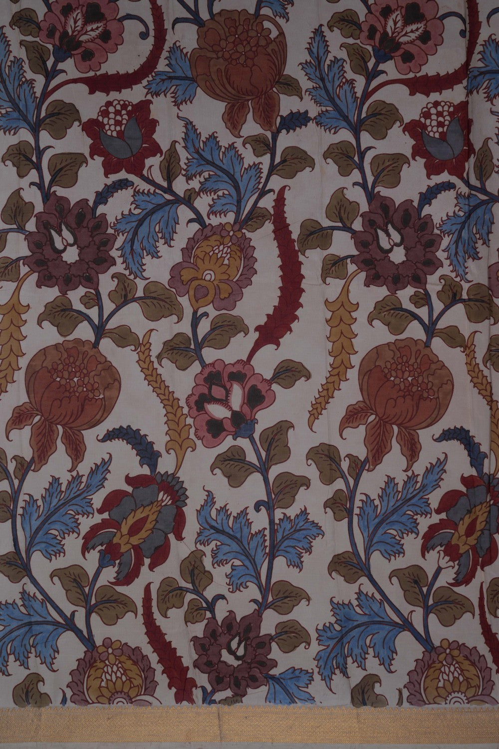 Image of Kalamkari Maroon Saree