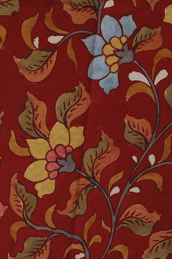 Image of Kalamkari Maroon Saree