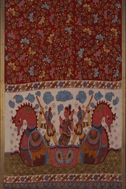Image of Kalamkari Maroon Saree