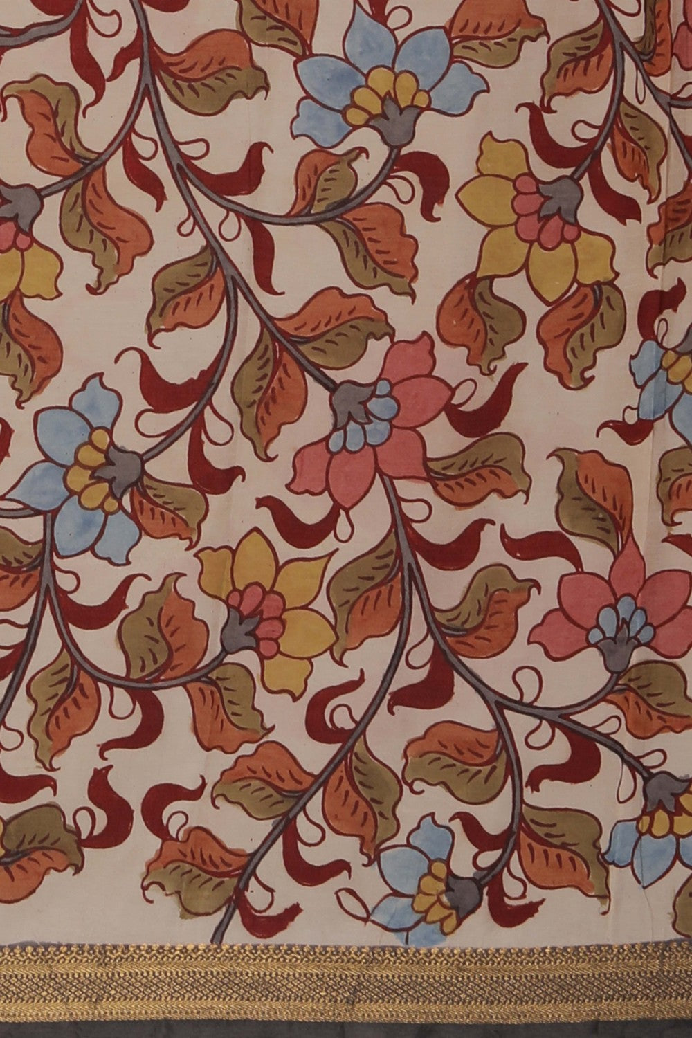Kalamkari Maroon Saree