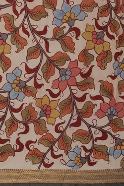 Image of Kalamkari Maroon Saree