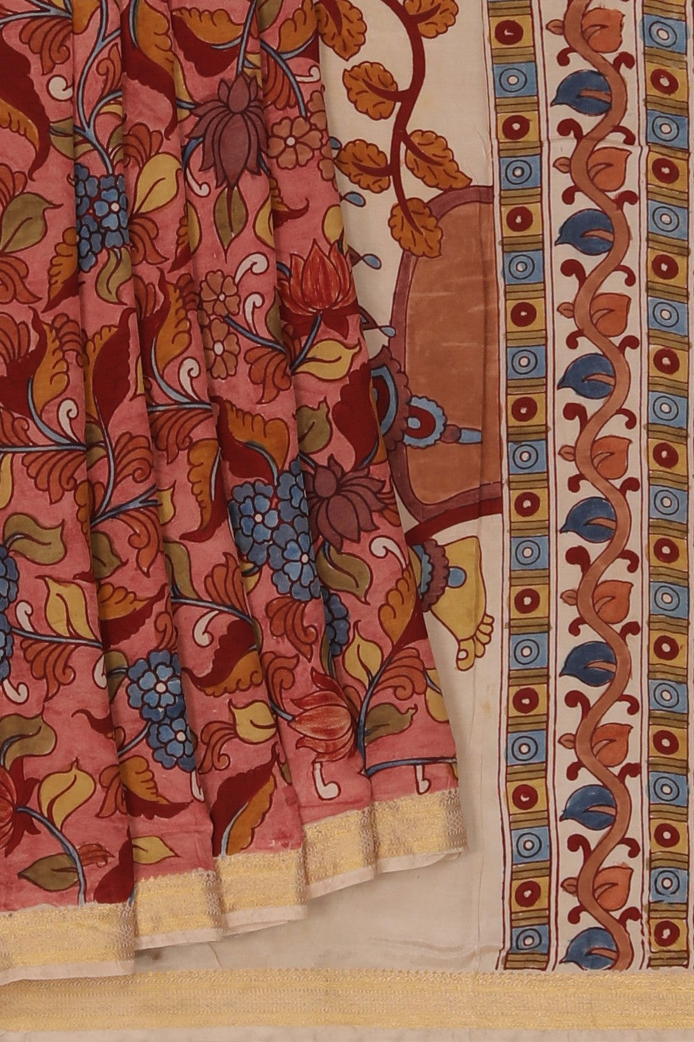 Image of Kalamkari Pink Saree