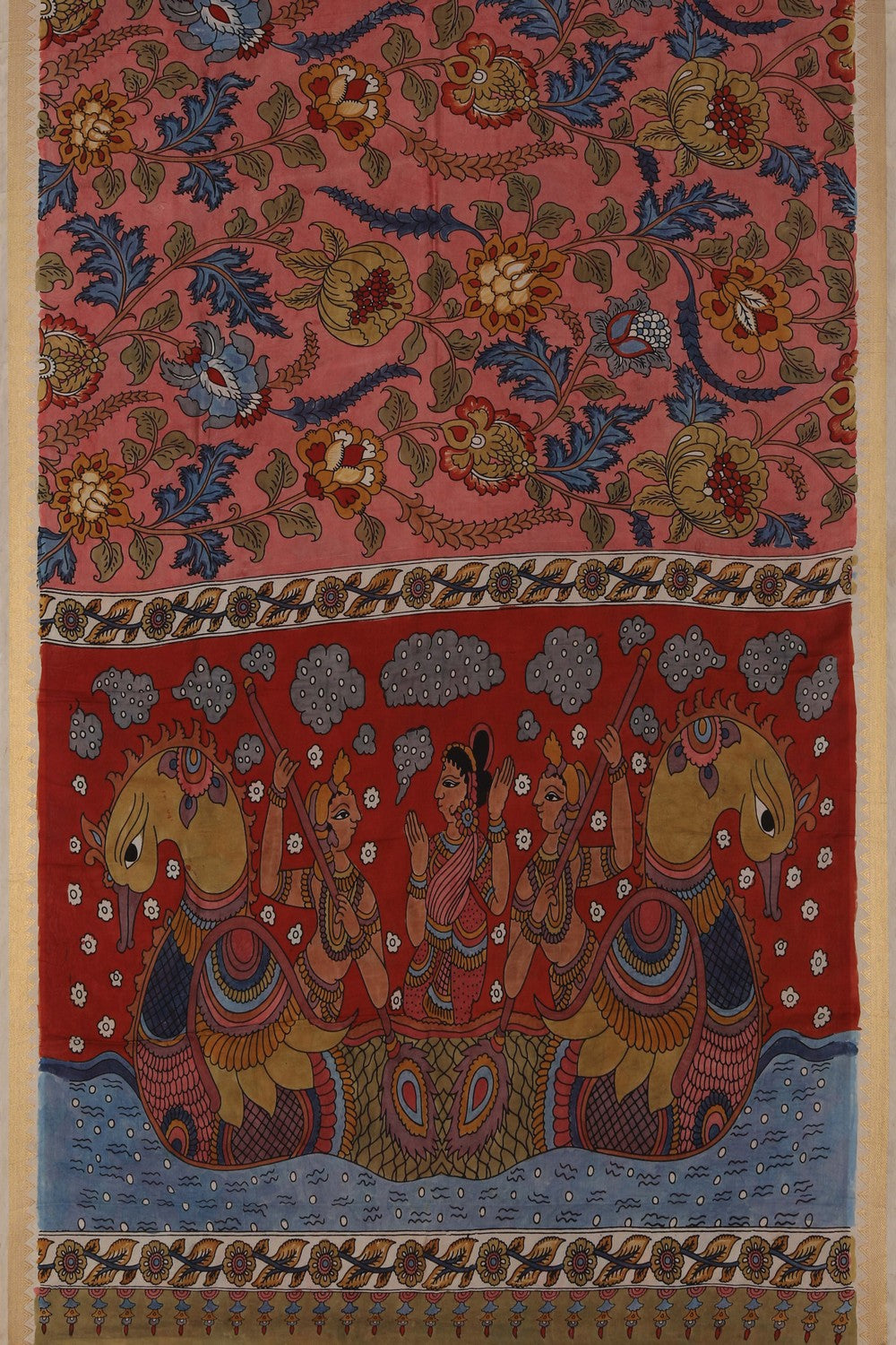 Kalamkari Pink Saree
