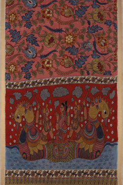 Image of Kalamkari Pink Saree