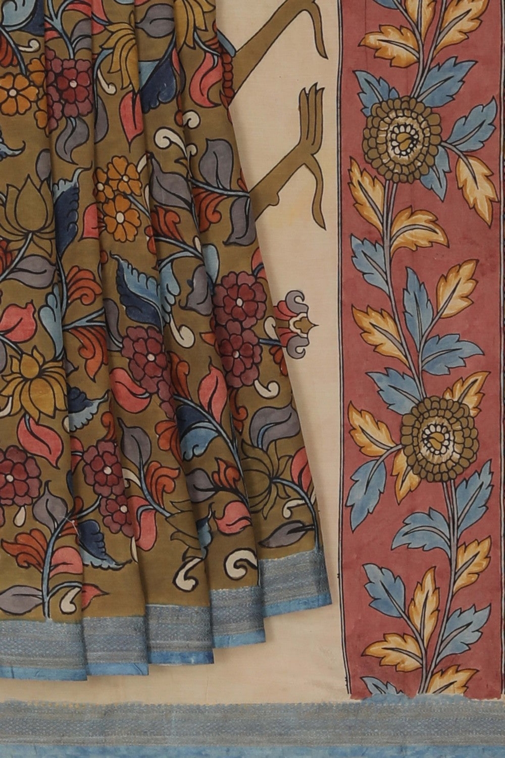 Image of Kalamkari Brown Saree