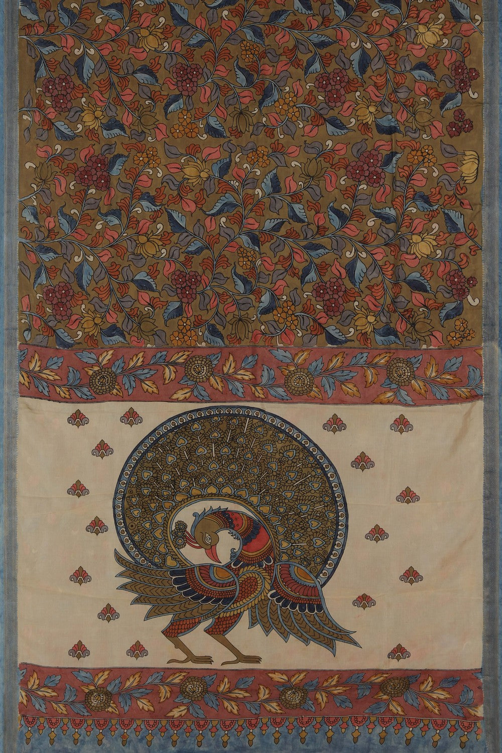 Image of Kalamkari Brown Saree