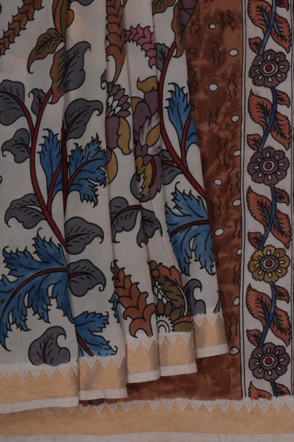 Image of Kalamkari Cream Saree