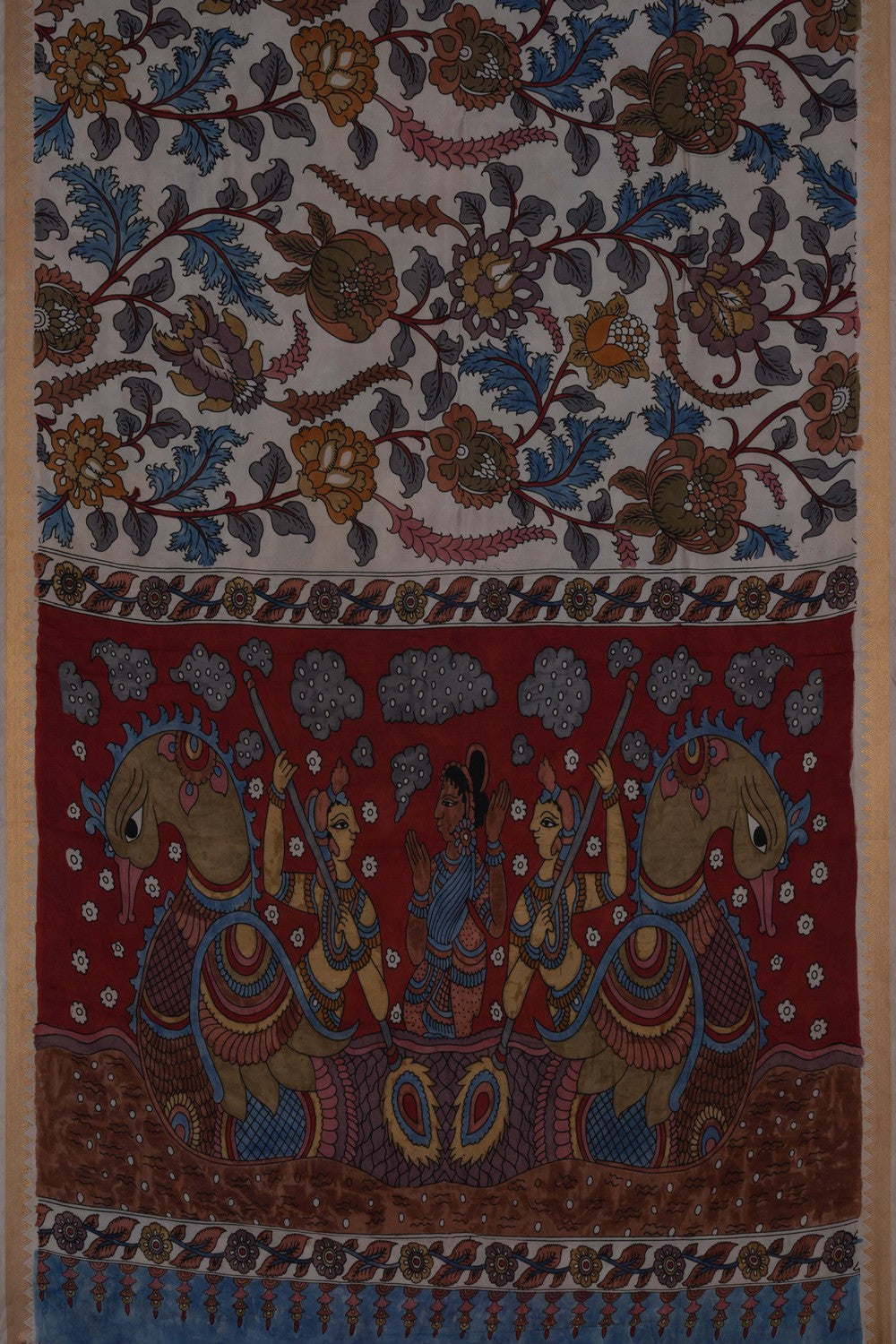 Image of Kalamkari Cream Saree