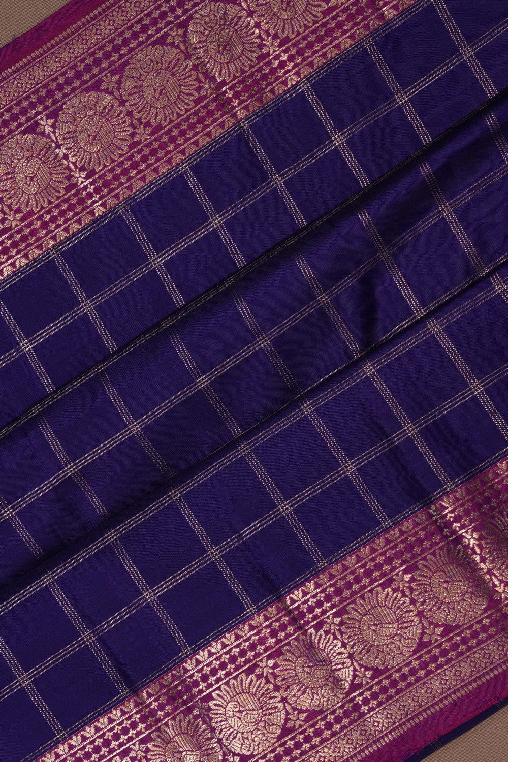 Image of Kanchipattu Kattam Purple Saree