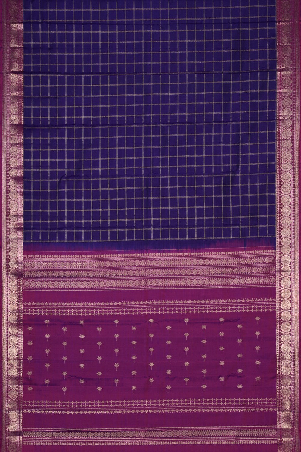 Image of Kanchipattu Kattam Purple Saree