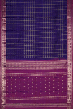 Image of Kanchipattu Kattam Purple Saree