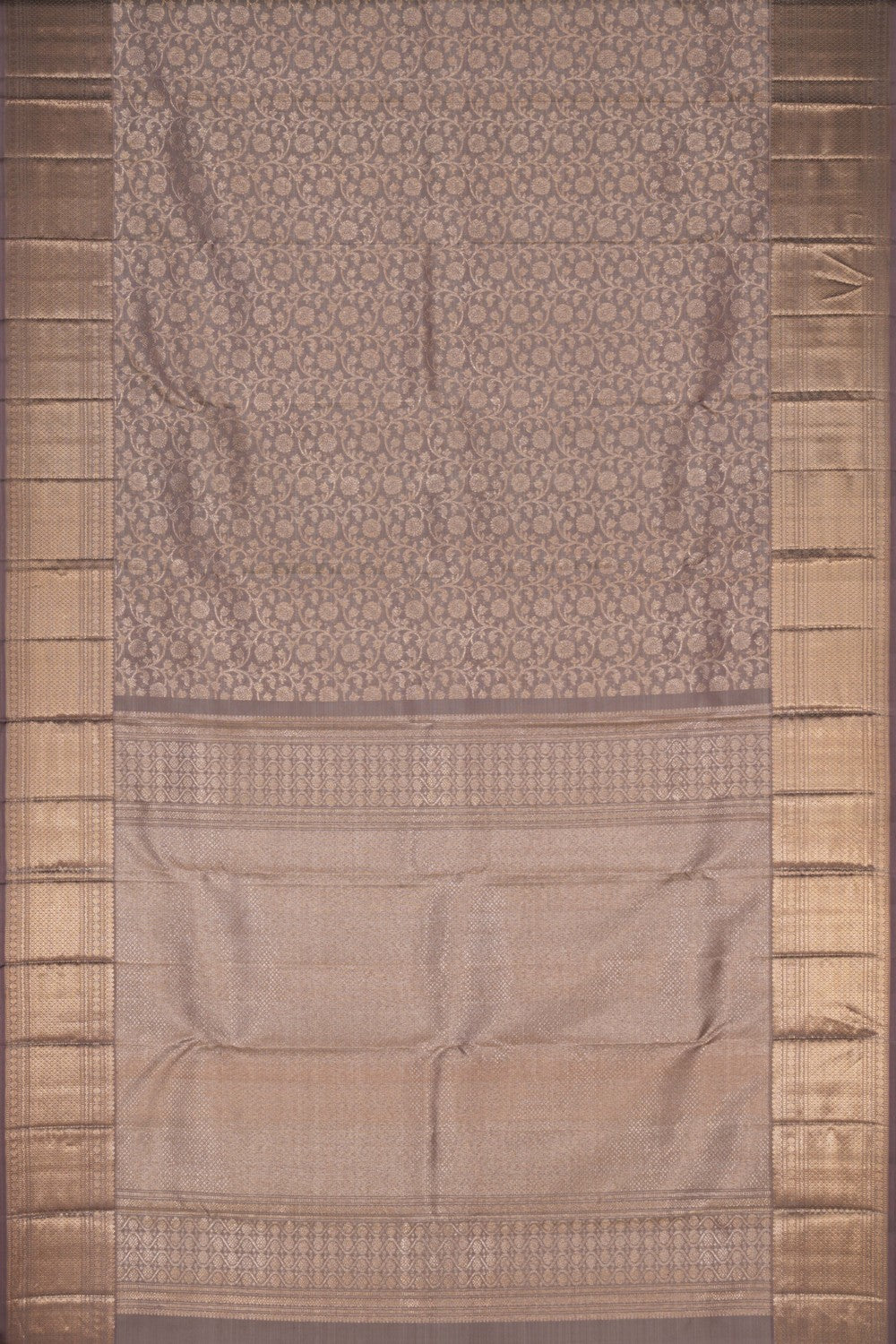 Image of Kanchipattu Brocade Grey Saree