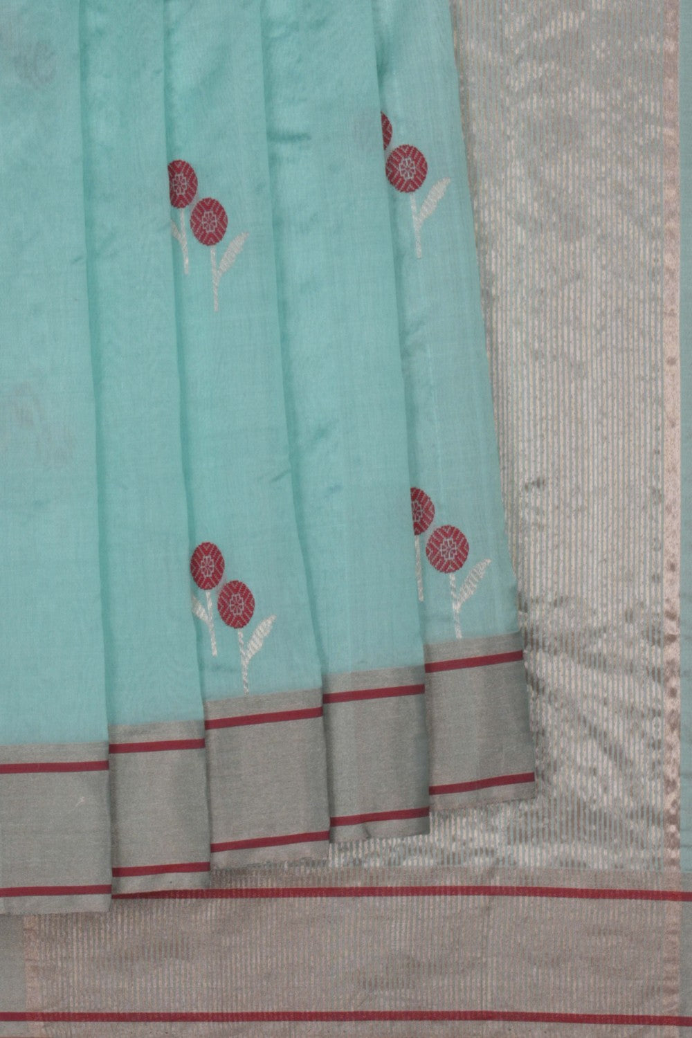 Chanderi Sea Blue Saree