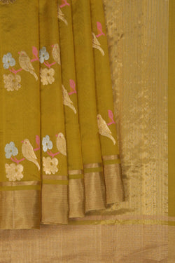 Image of Chanderi Green Saree
