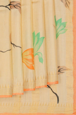 Image of Floral Printed Tussar Saree
