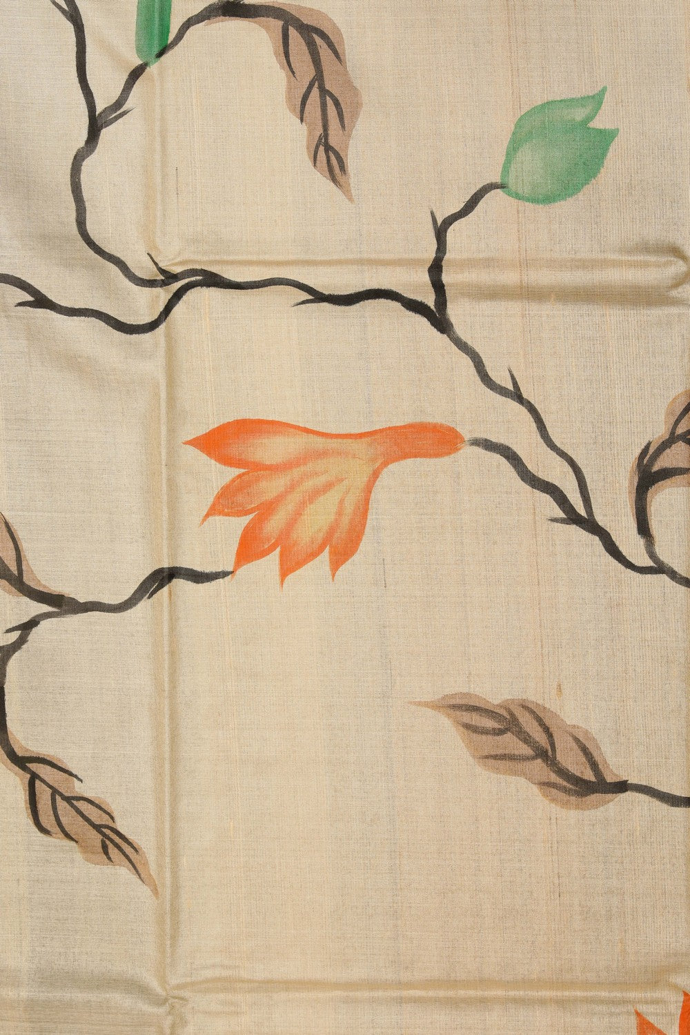 Image of Floral Printed Tussar Saree