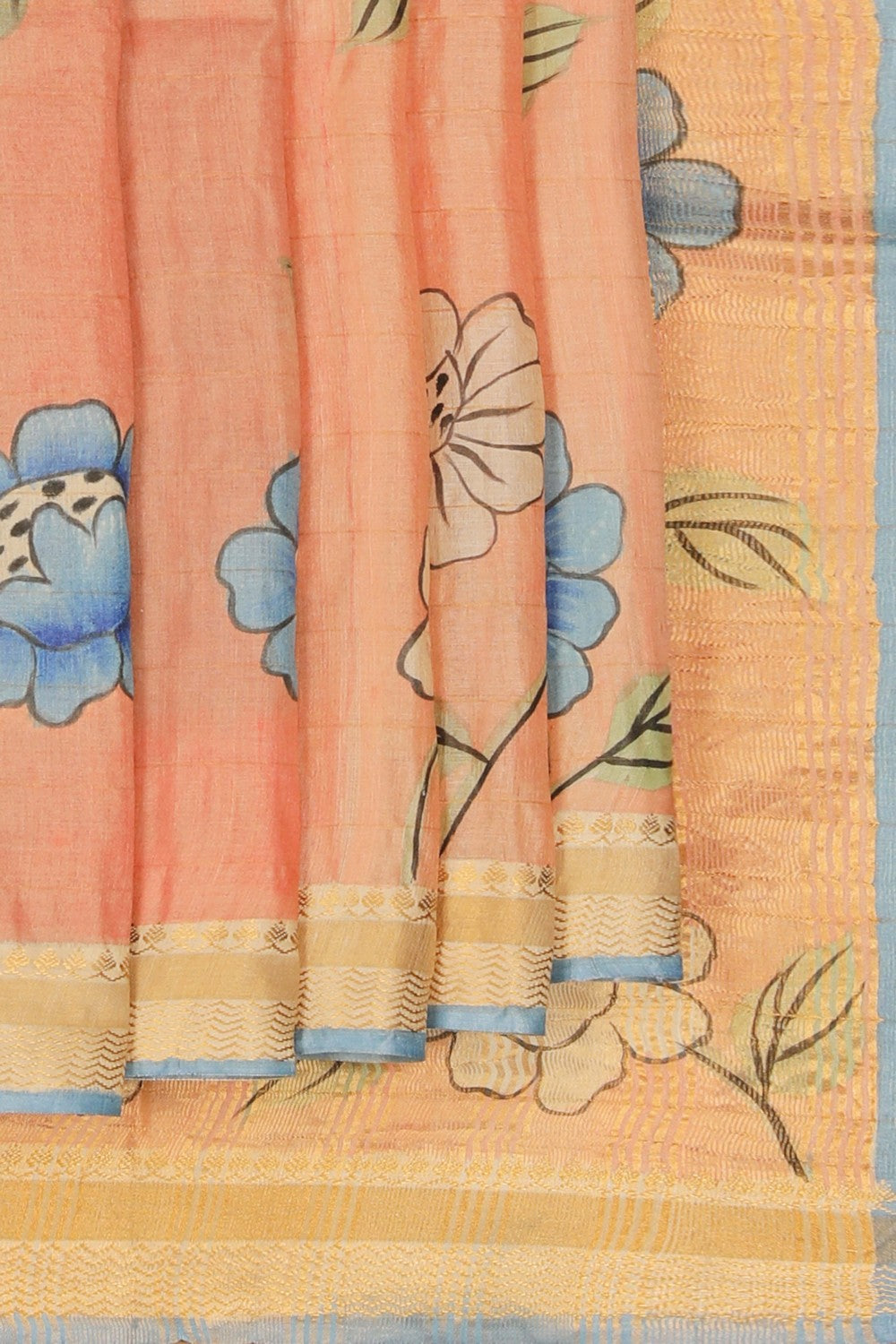 Image of Floral Printed Tussar Saree