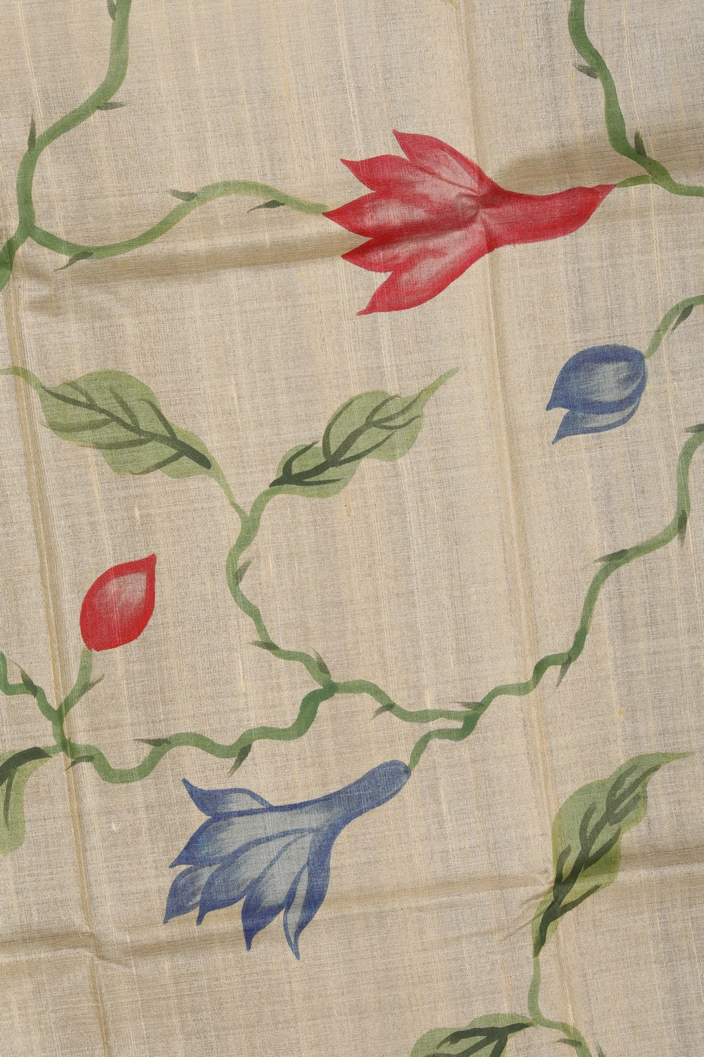 Image of Floral Printed Tussar Saree