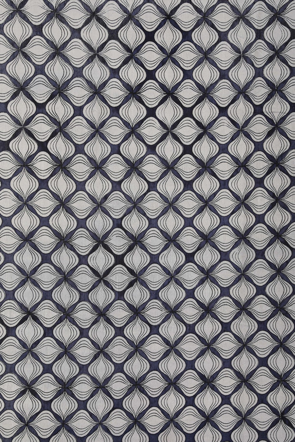 Image of Geometric Flower Printed Tussar Saree