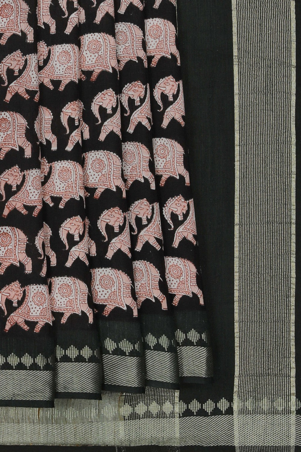 Elephant Printed Tussar Saree
