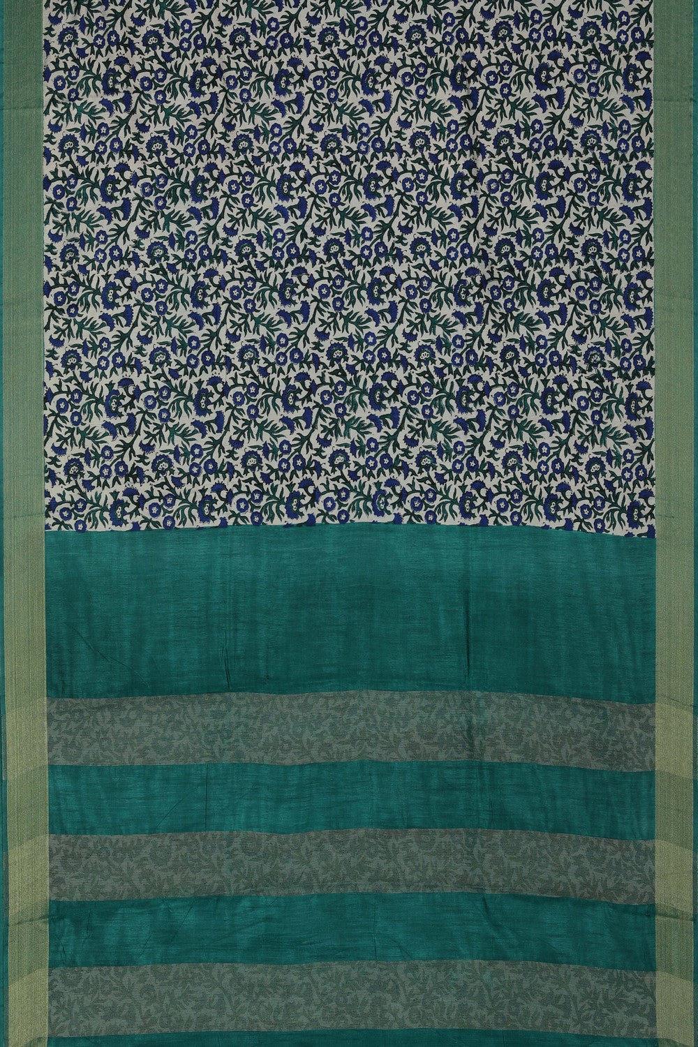 Floral Printed Tussar Saree