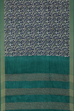Image of Floral Printed Tussar Saree