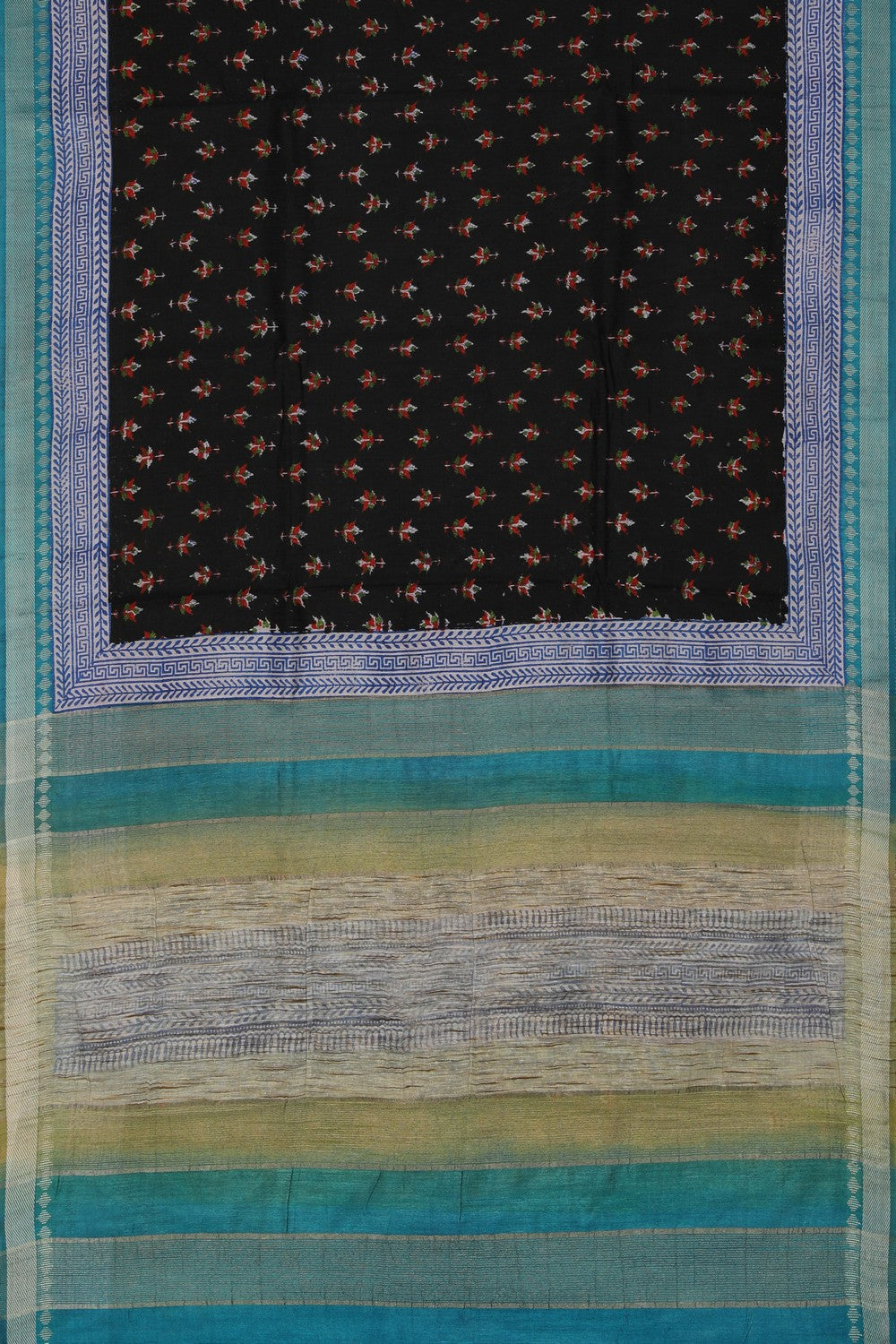 Flower Printed Tussar Saree