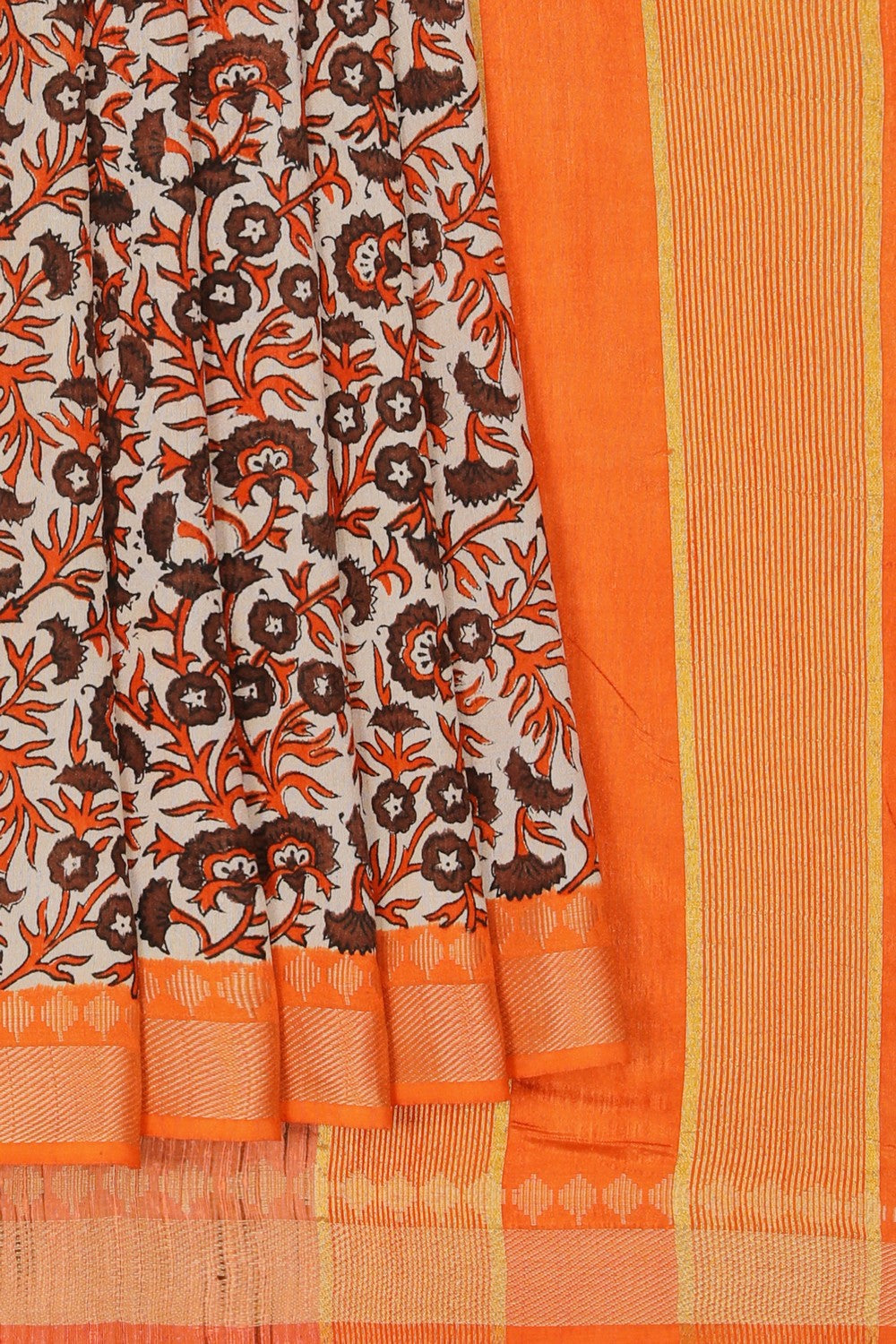 Floral Printed Tussar Saree