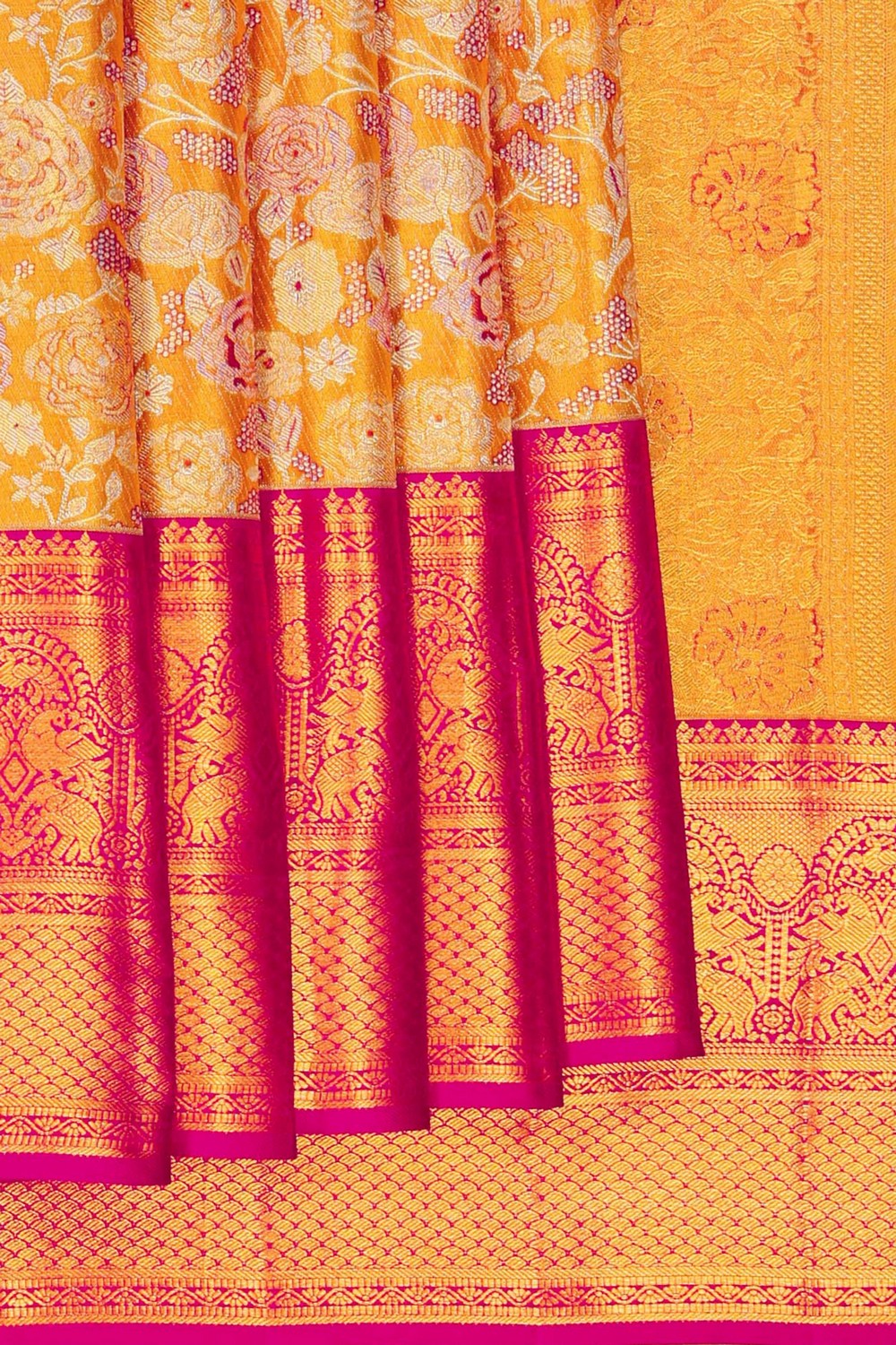 Image of Kanchipattu Brocade Gold Saree