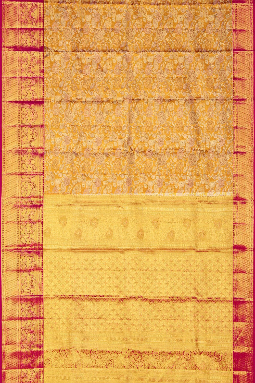 Image of Kanchipattu Brocade Gold Saree