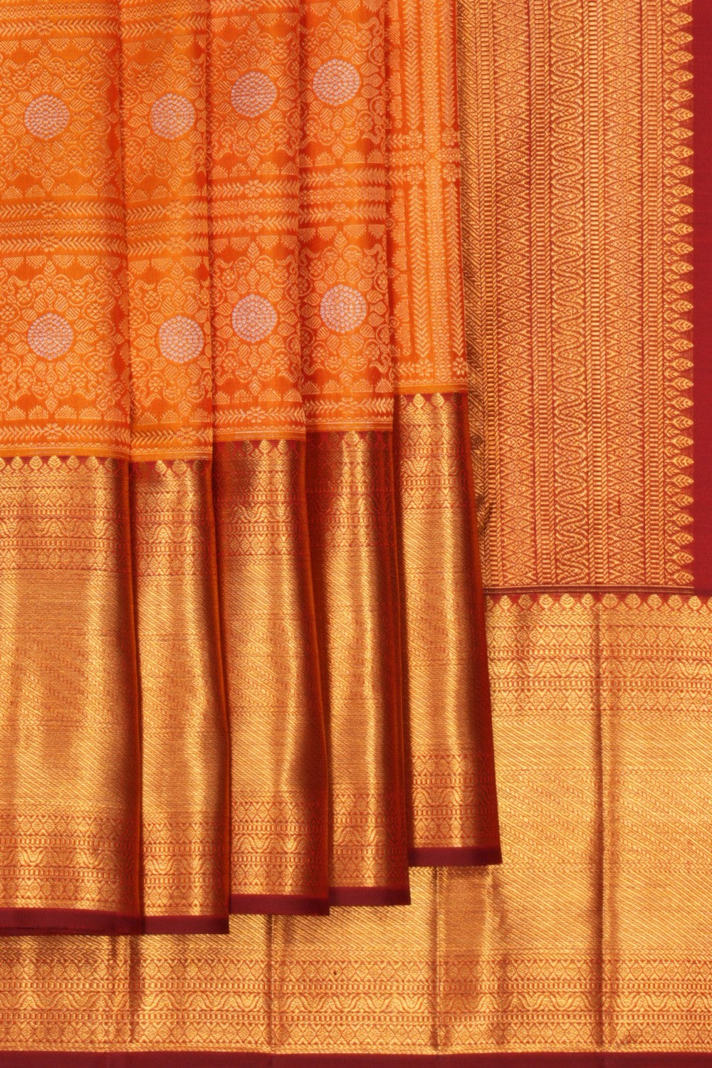 Kanchipattu Brocade Orange Saree