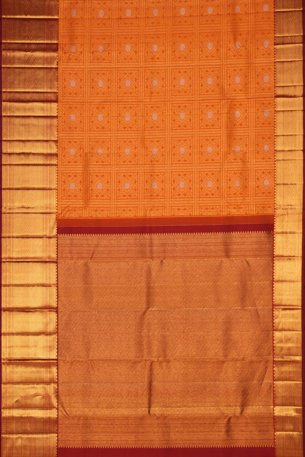 Image of Kanchipattu Brocade Orange Saree