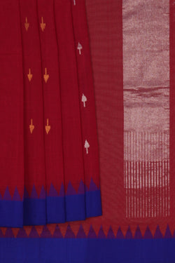 Image of Uppada cotton saree with Jamdani weaving