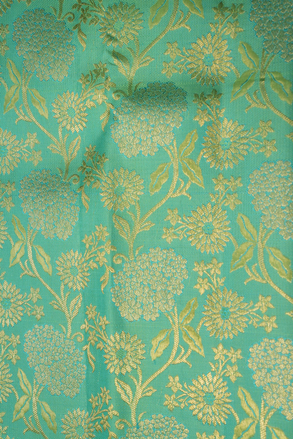 Image of Kanchipattu Brocade Turquoise Green Saree